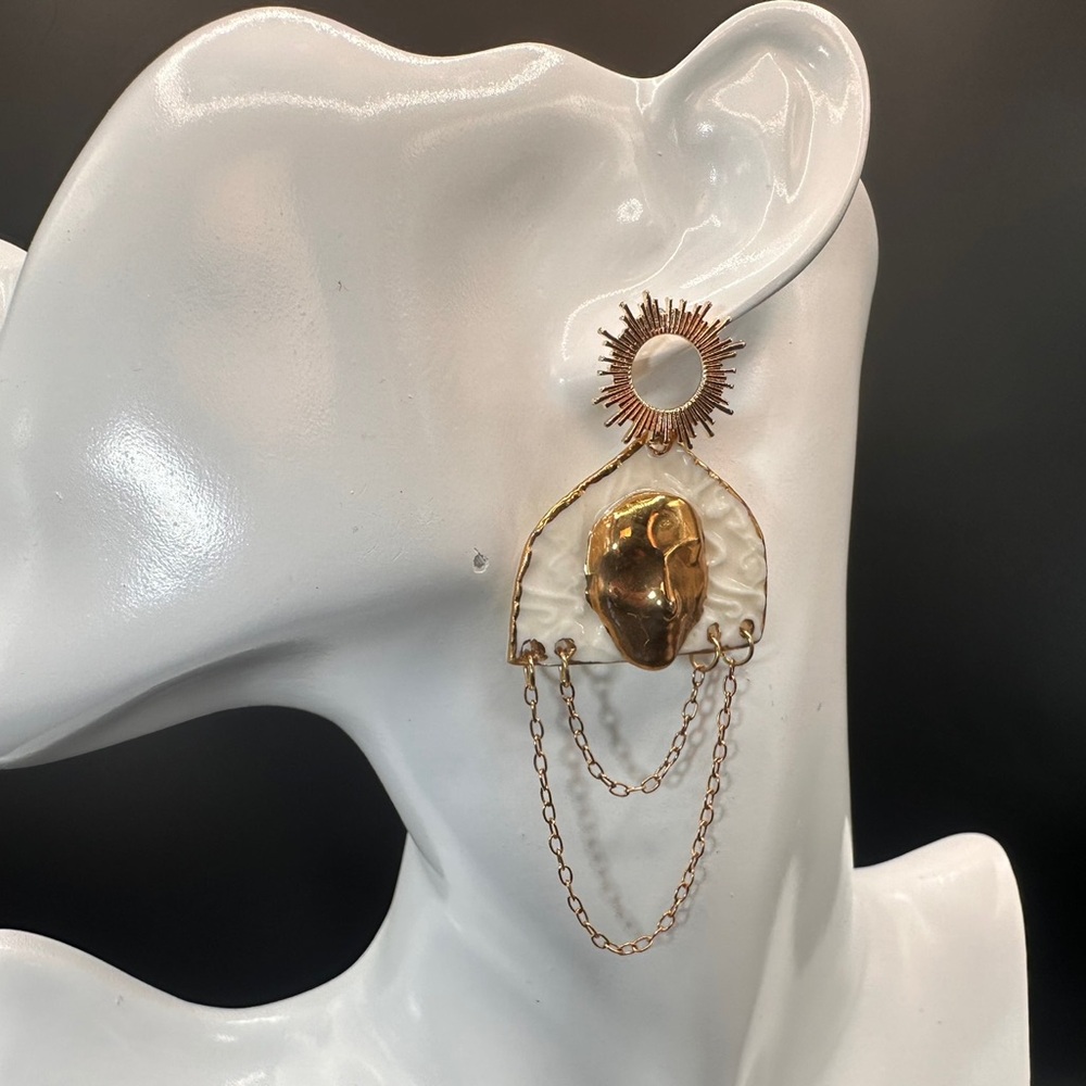 Handmade Luxury Ceramic Earrings – Unique, Lightweight, and Artistic Jewelry - Picture 4 of 11